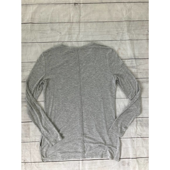 Athleta Long Sleeve Long Length Shirt Modal Blend Side Slits Gray Size Small - Picture 3 of 9
